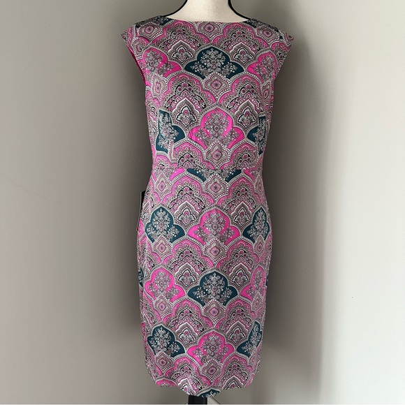 The Limited Dresses & Skirts - The Limited Pink Medallion Paisley Floral Print Sheath Dress Size 8